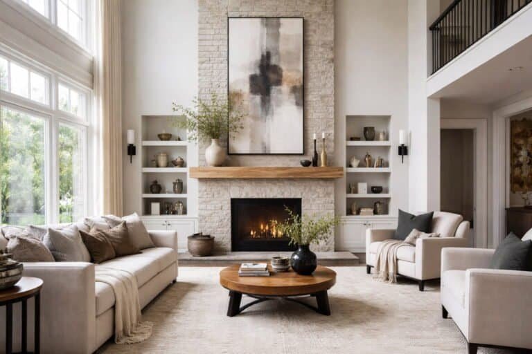 Decorating Above a Fireplace With High Ceilings