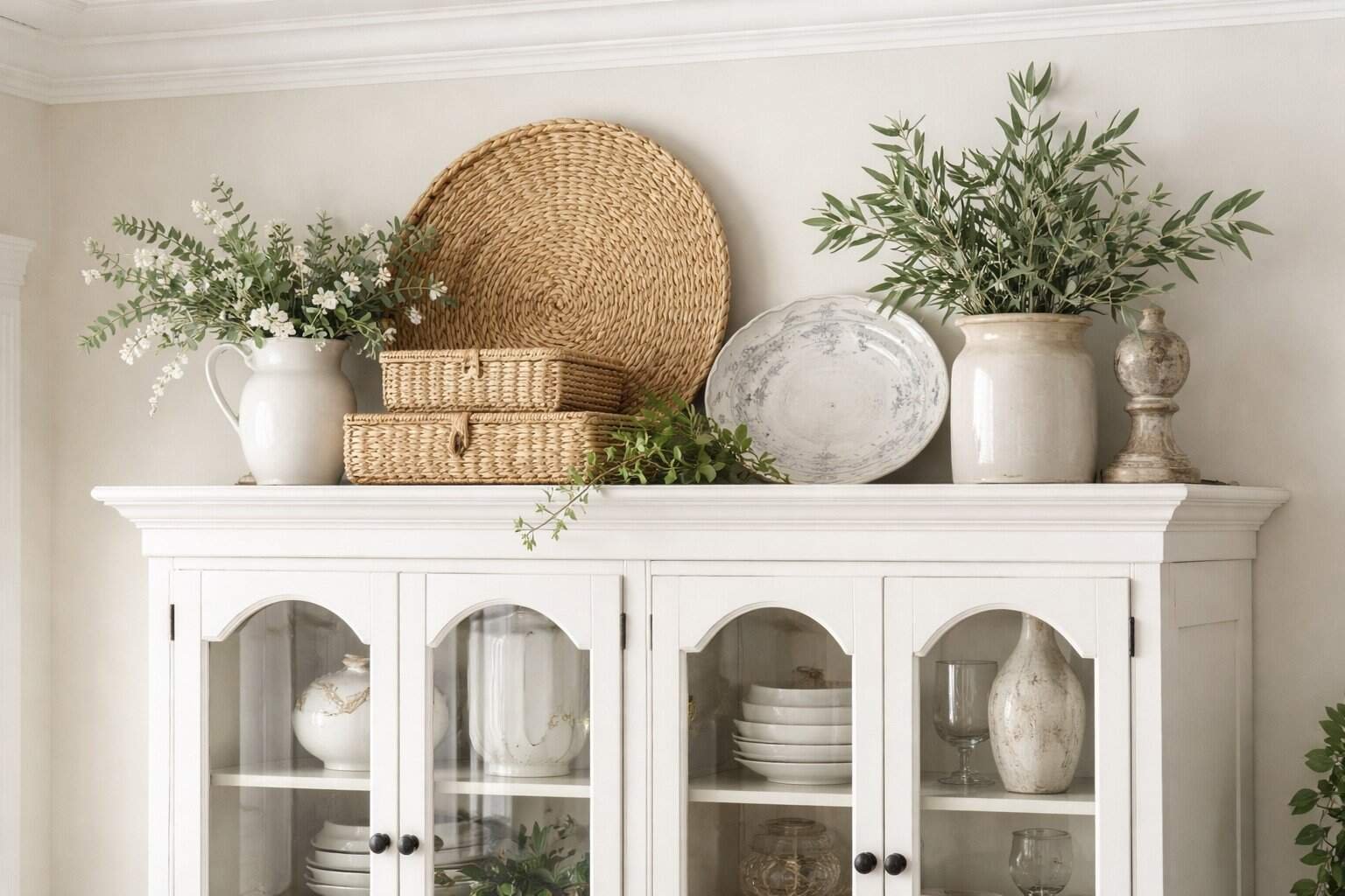 Decorating Ideas for Top of China Cabinet