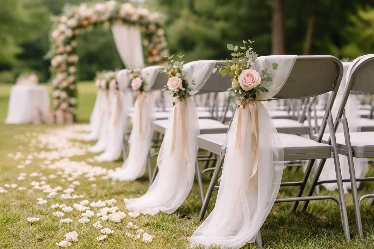 How to Decorate Metal Folding Chairs for Wedding