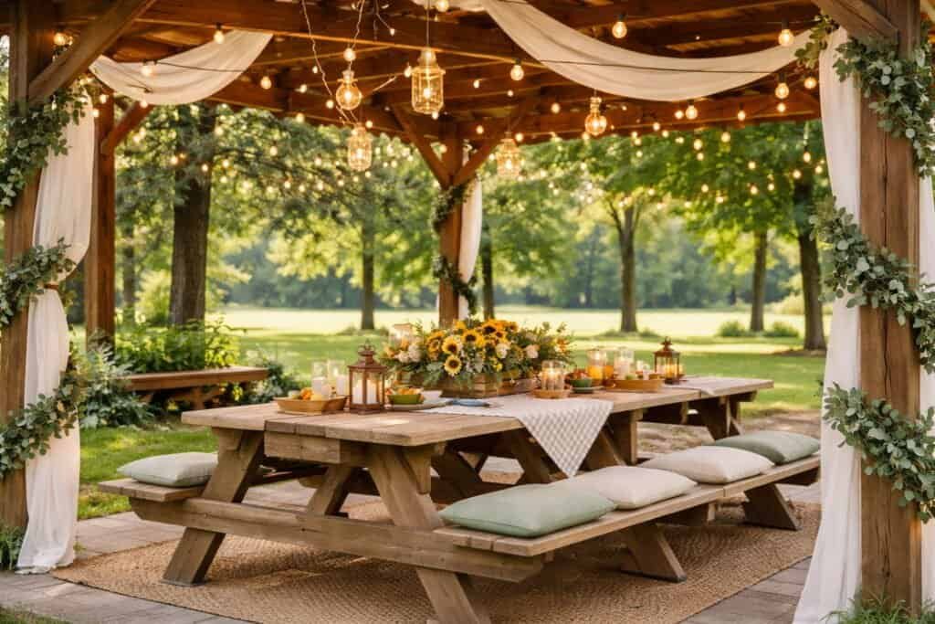 How to Decorate Pavilion and Picnic Table