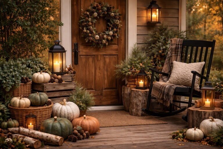 How to Decorate Your Outside Porch Woodland Fall Style