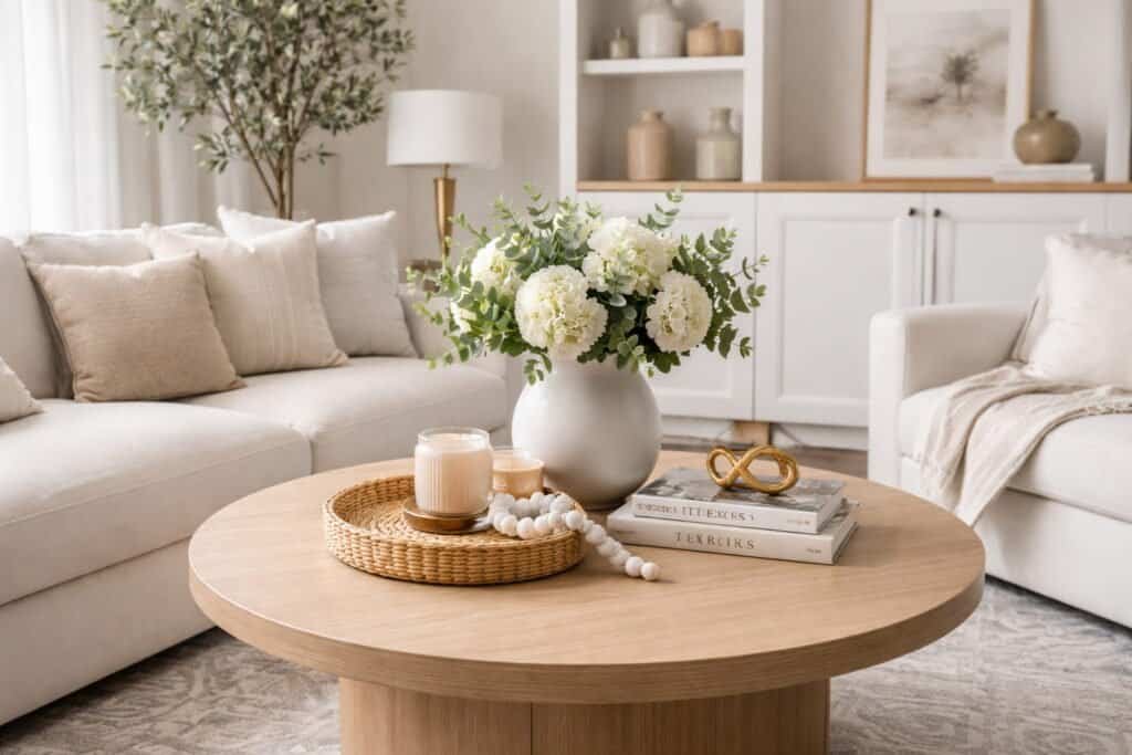 Living Room Round Coffee Table Decor Ideas