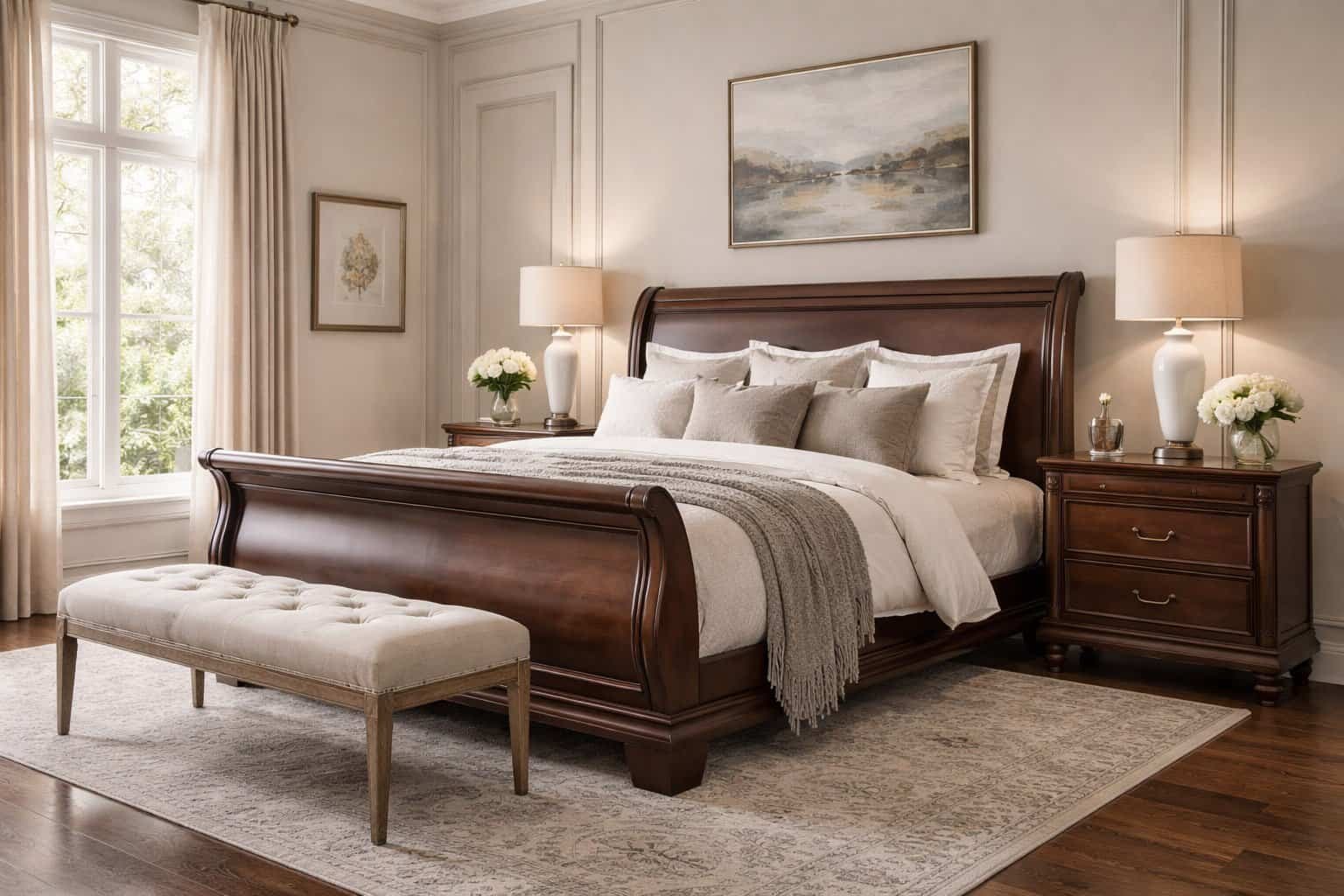Bedroom Decor Ideas with Sleigh Bed