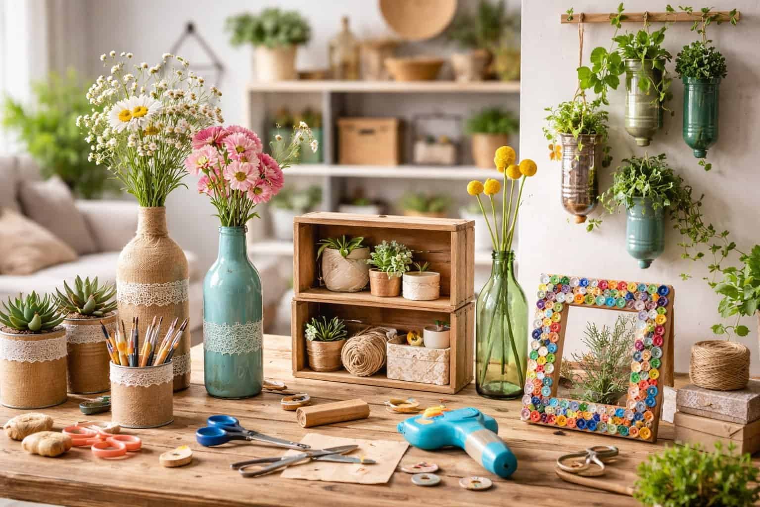 Easy Craft Decoration Ideas for Home Using Recycled Items