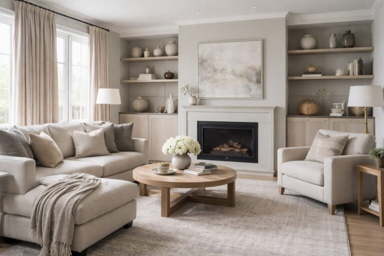 Grey and Beige Living Room Decor Ideas
