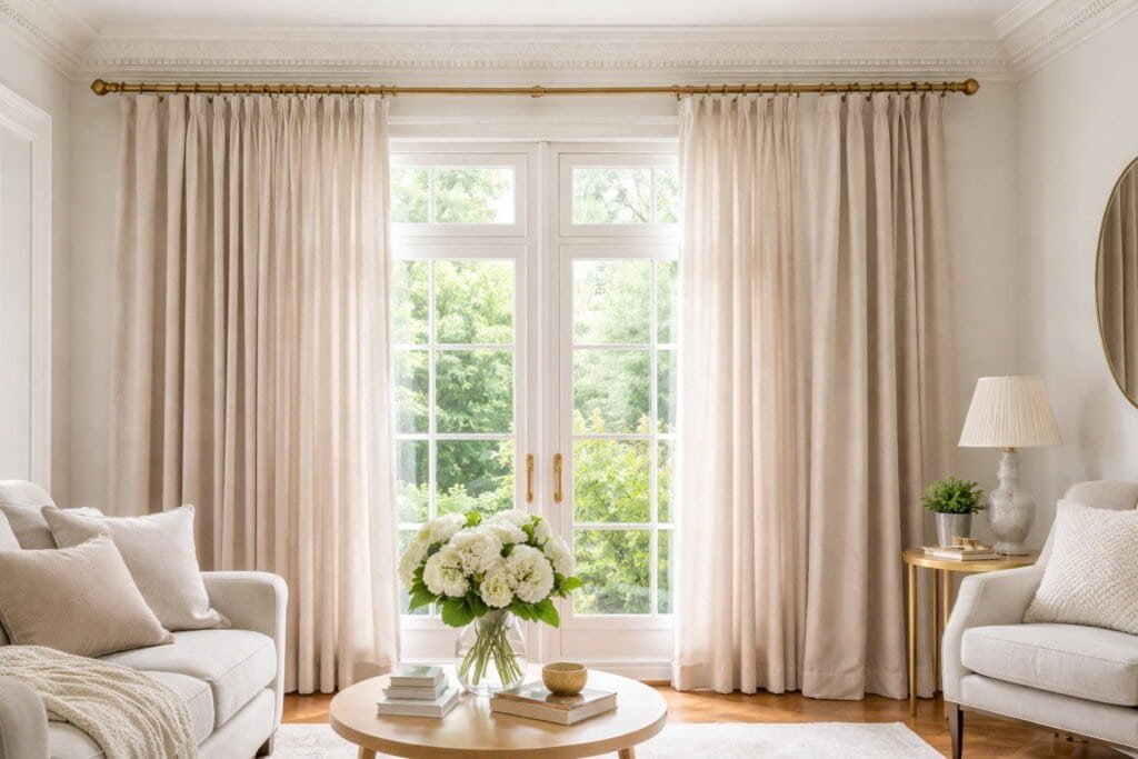 How to Hang Curtains with Decorative Molding