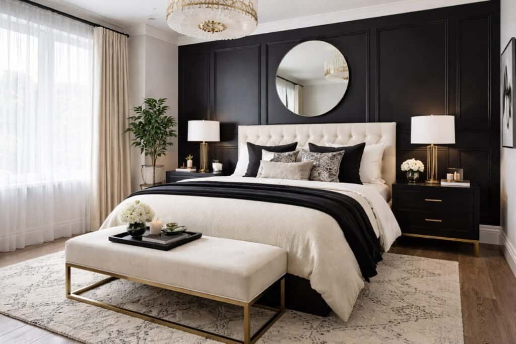 Black and Cream Bedroom Decorating Ideas