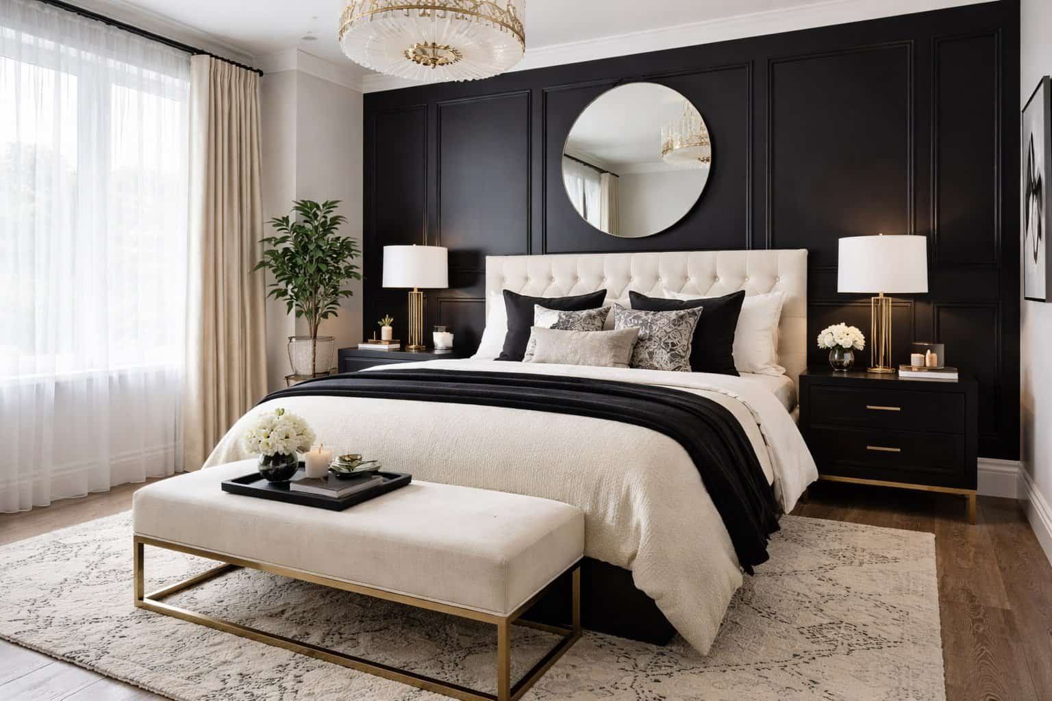 Black and Cream Bedroom Decorating Ideas