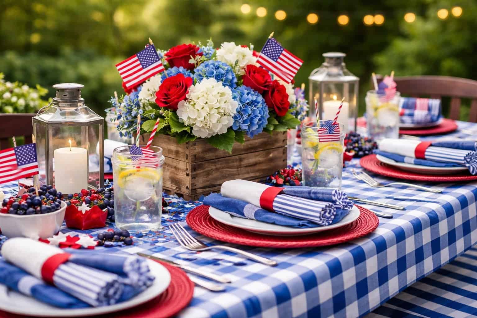 Red White and Blue Table Decor
