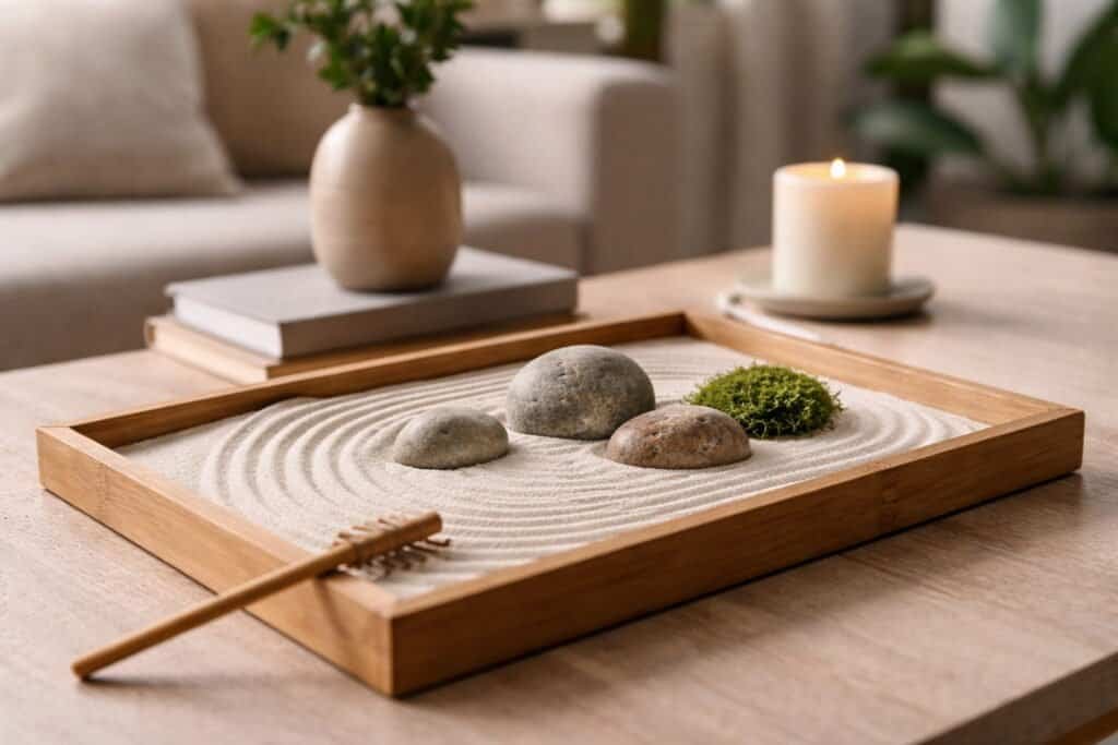 Tabletop Decor Piece with Raked Sand