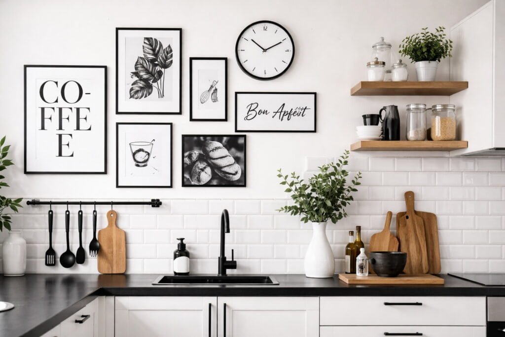 Black and White Kitchen Wall Decor